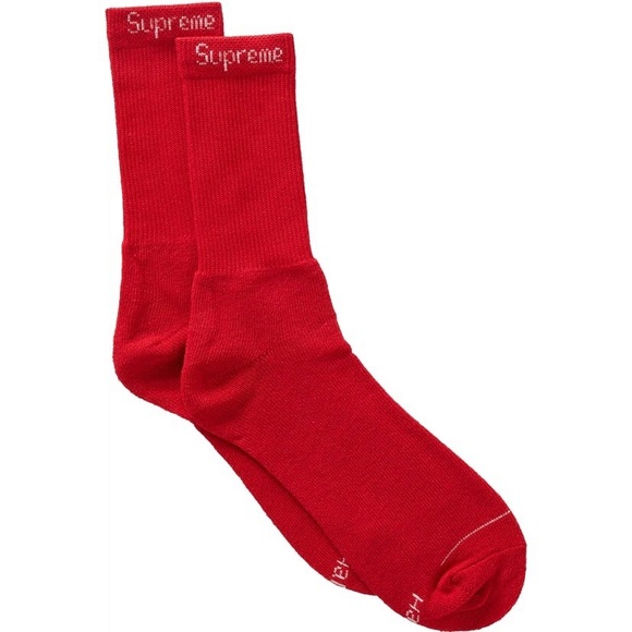 Supreme x Hanes red crew socks - Picture 2 of 4